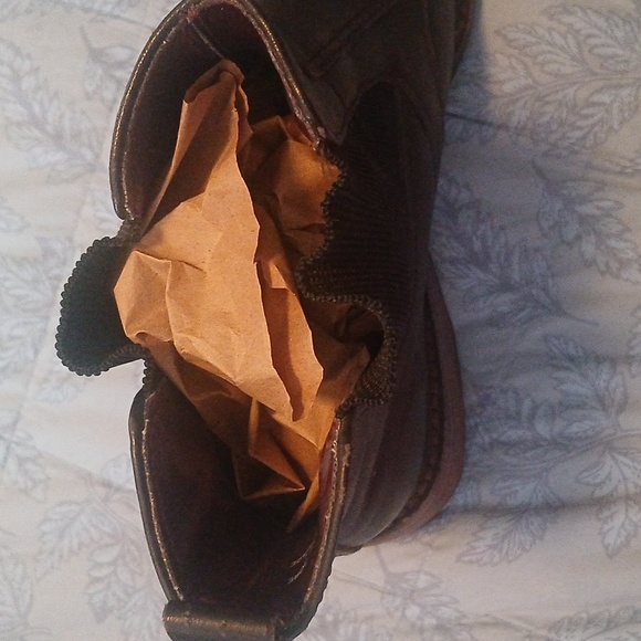 Frye Black/Dark Brown Leather Dressy/Heeled Boots Size 8M - Picture 14 of 15